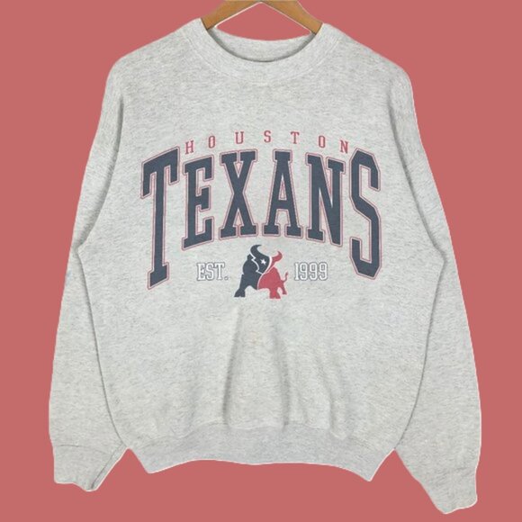Vtg Houston Texans Sweatshirt, Vintage NFL Houston Texans Football Shirt tee - Picture 1 of 4